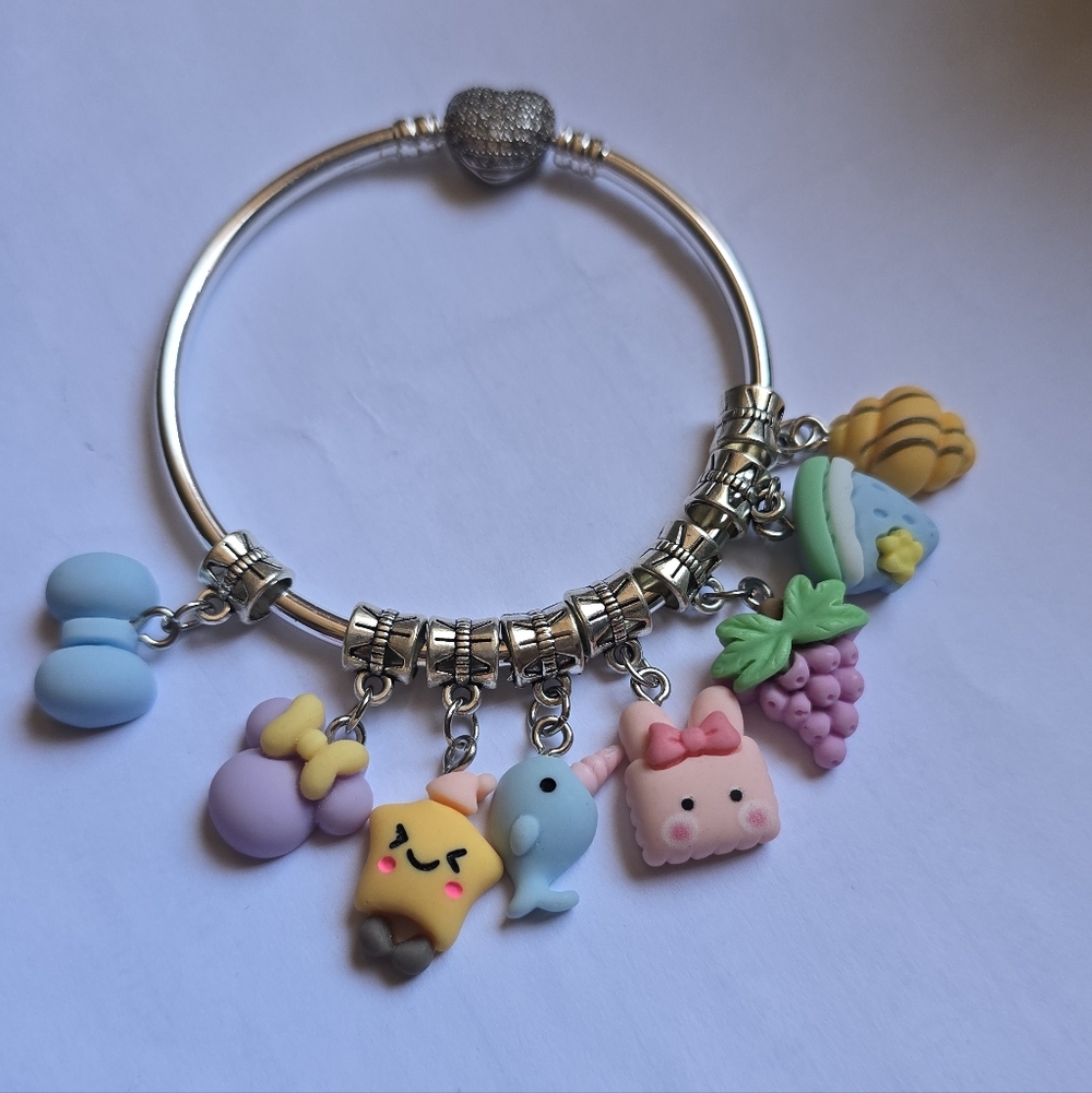Adorable Kids Charm Bracelet with Pastel Charms